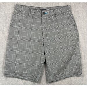 Rusty Shorts Men 32 Gray Plaid Skater Surfer Vintage Y2K Street Style Flat Front